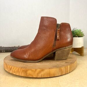 Frye | Judith Cognac Double Zip Ankle Bootie 3470016 Size 6.5
